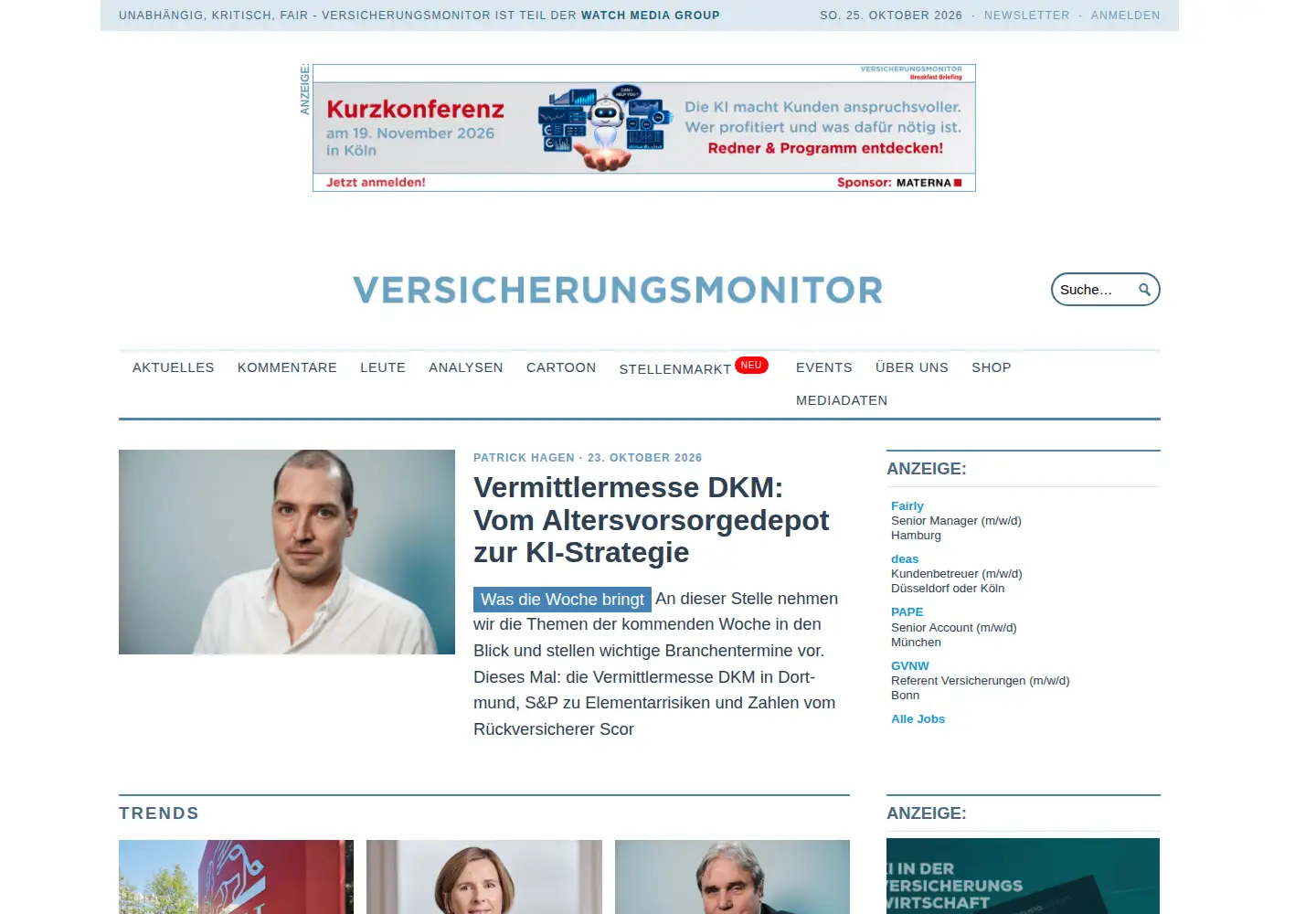Screenshot of versicherungsmonitor.de