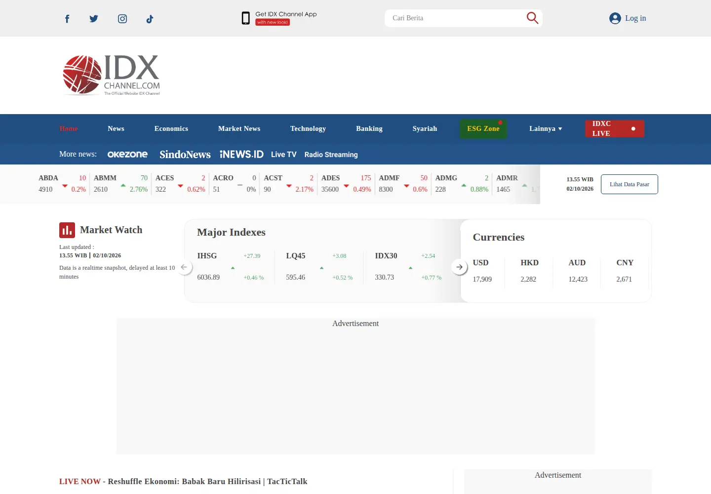Screenshot of idxchannel.com