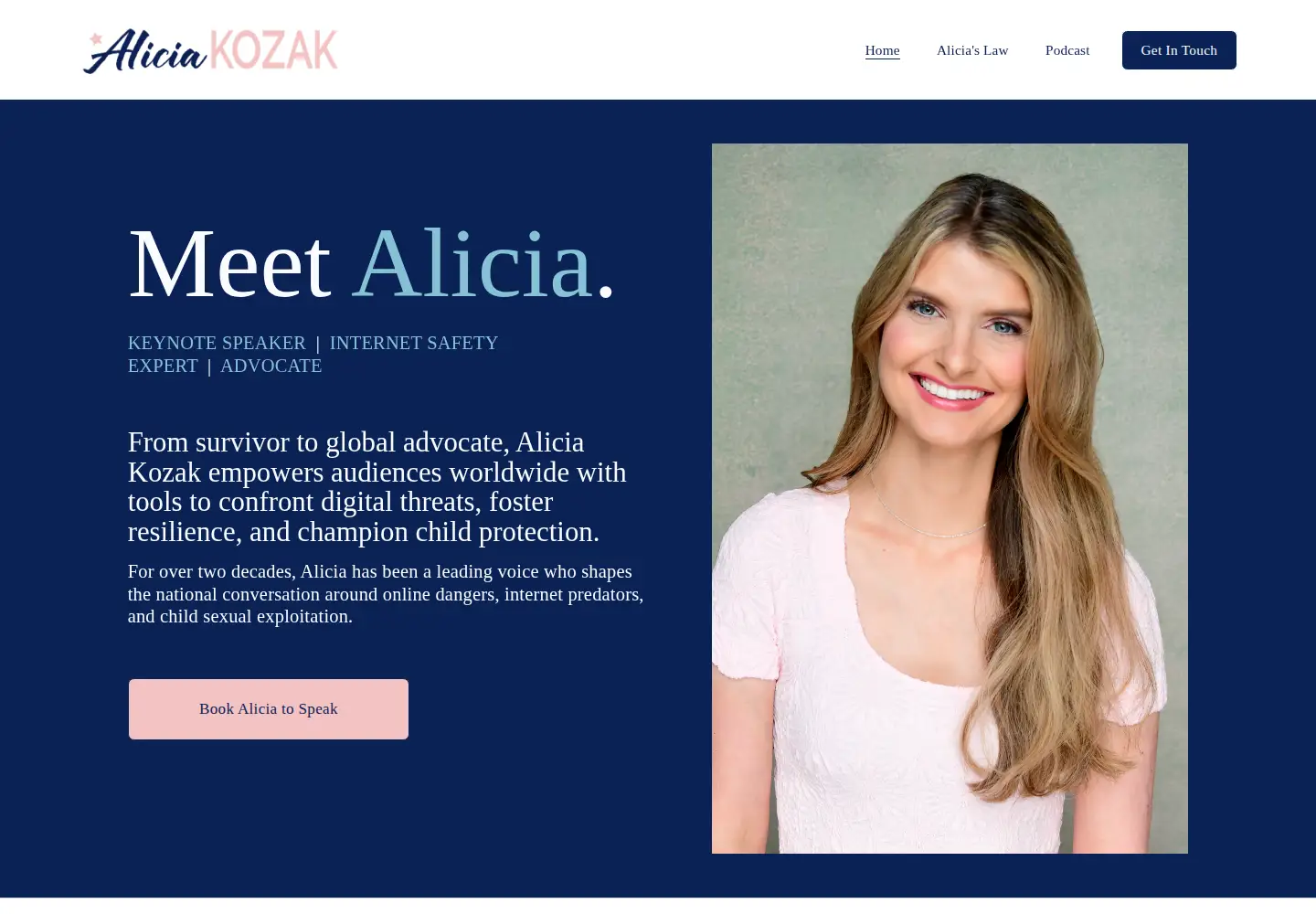 Screenshot of aliciakozak.com