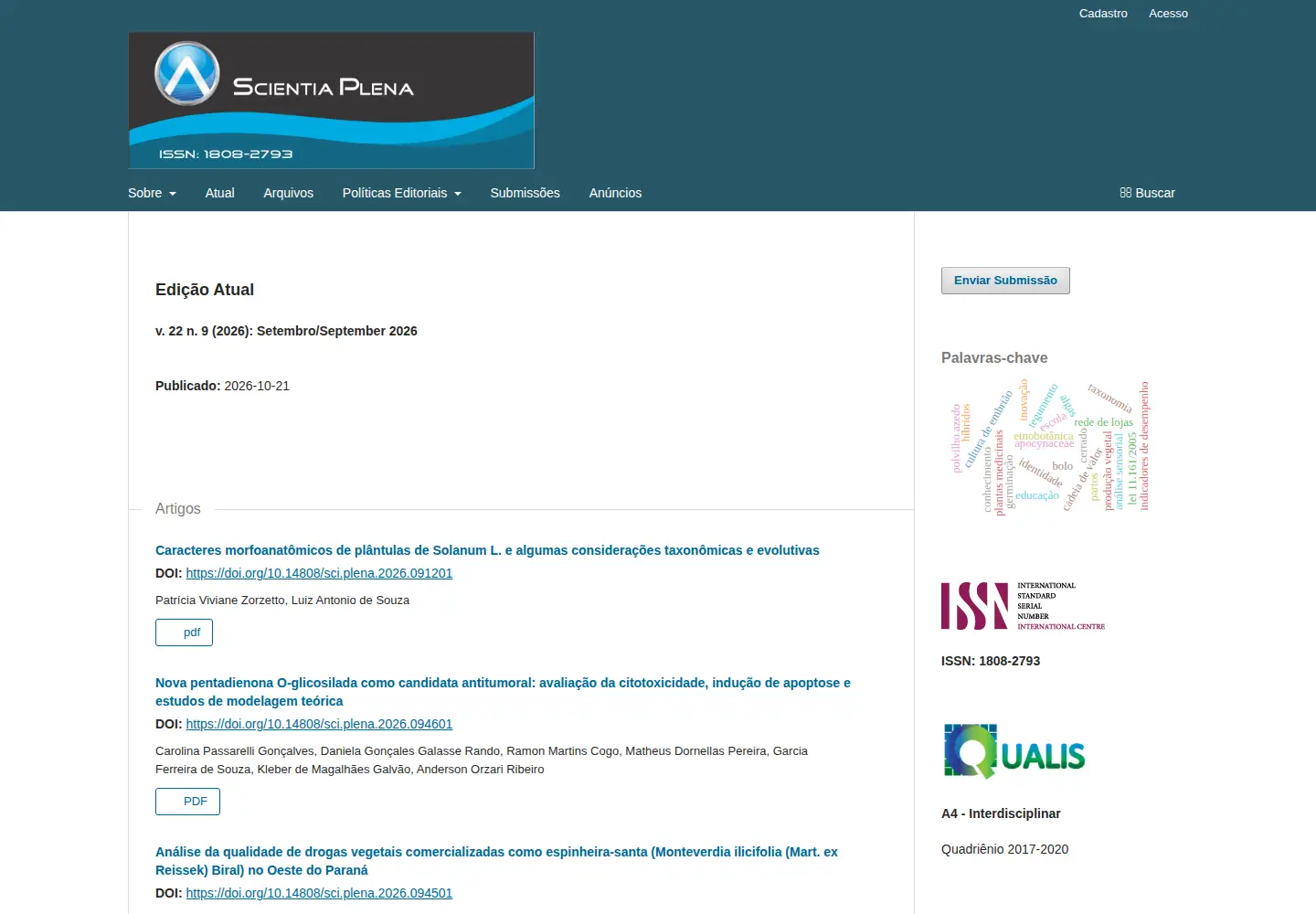 Screenshot of scientiaplena.org.br