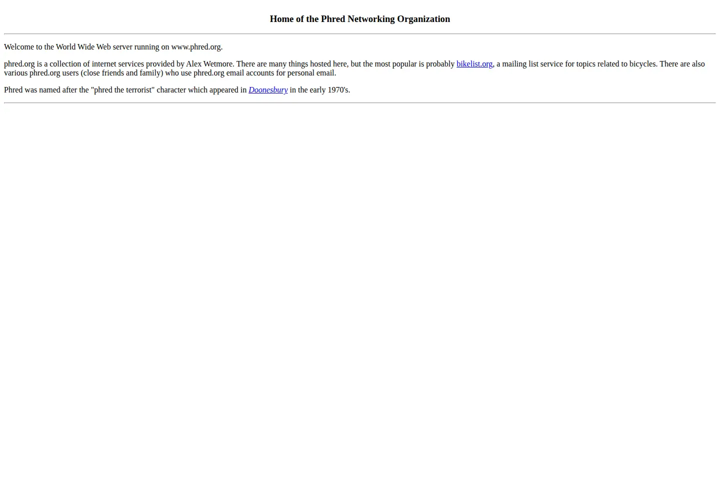 Screenshot of phred.org