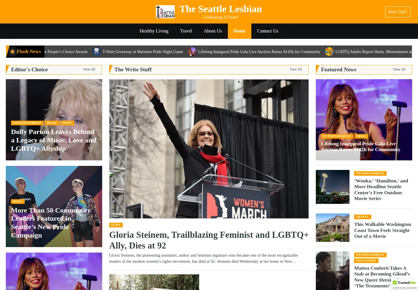 Screenshot of theseattlelesbian.com