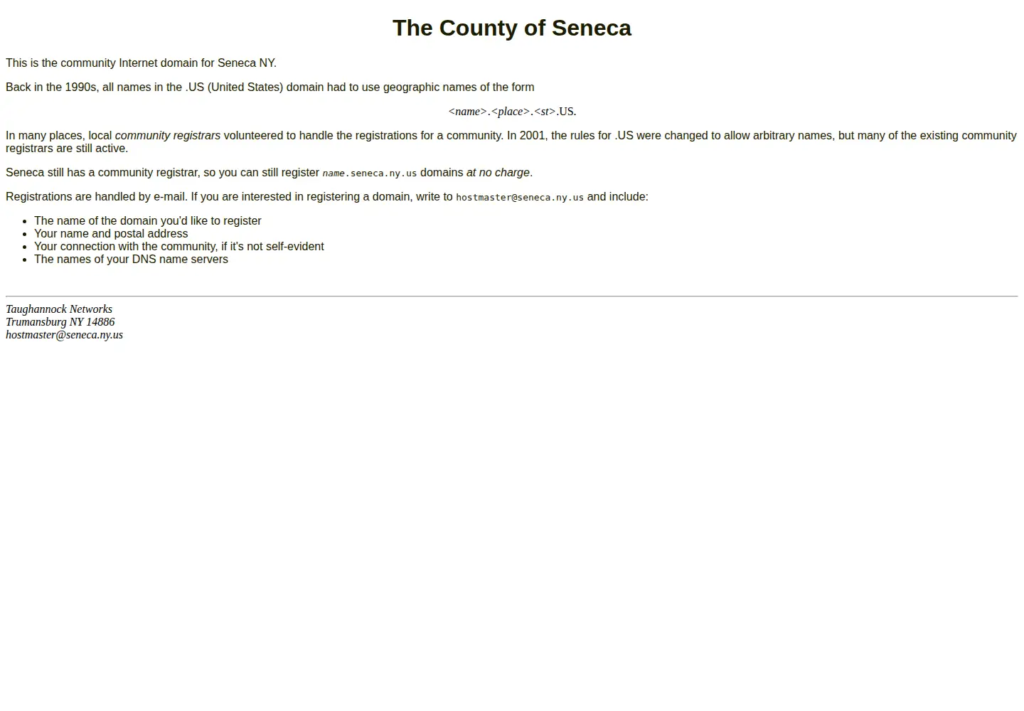 Screenshot of seneca.ny.us
