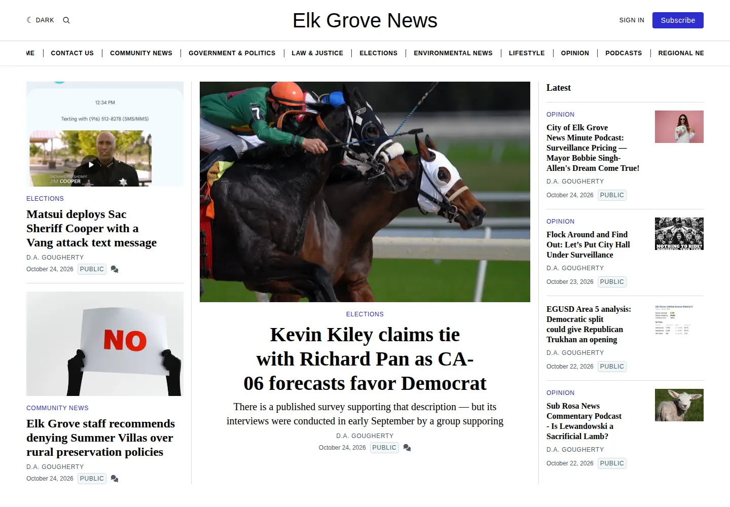 Screenshot of elkgrovenews.net