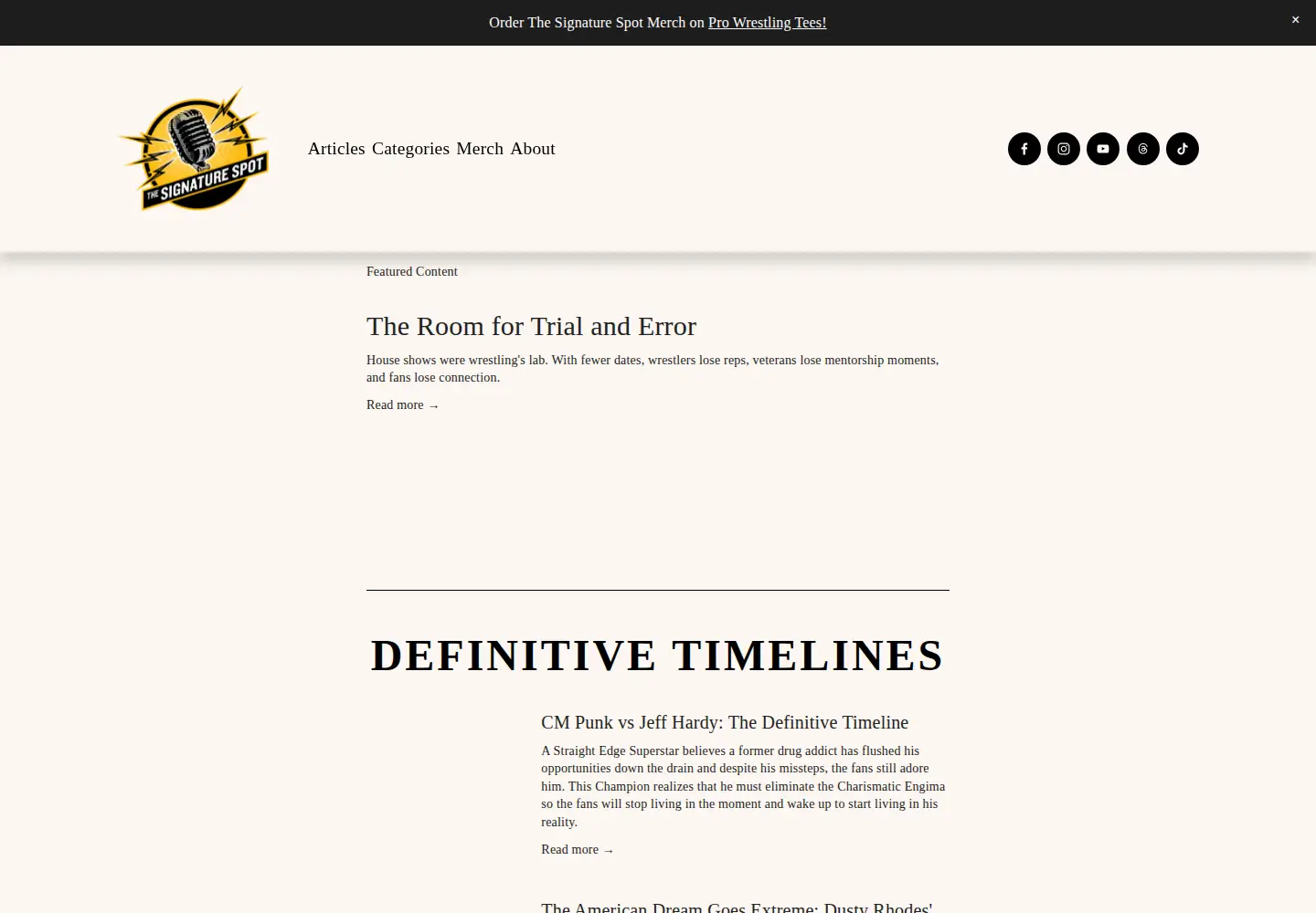 Screenshot of thesignaturespot.com