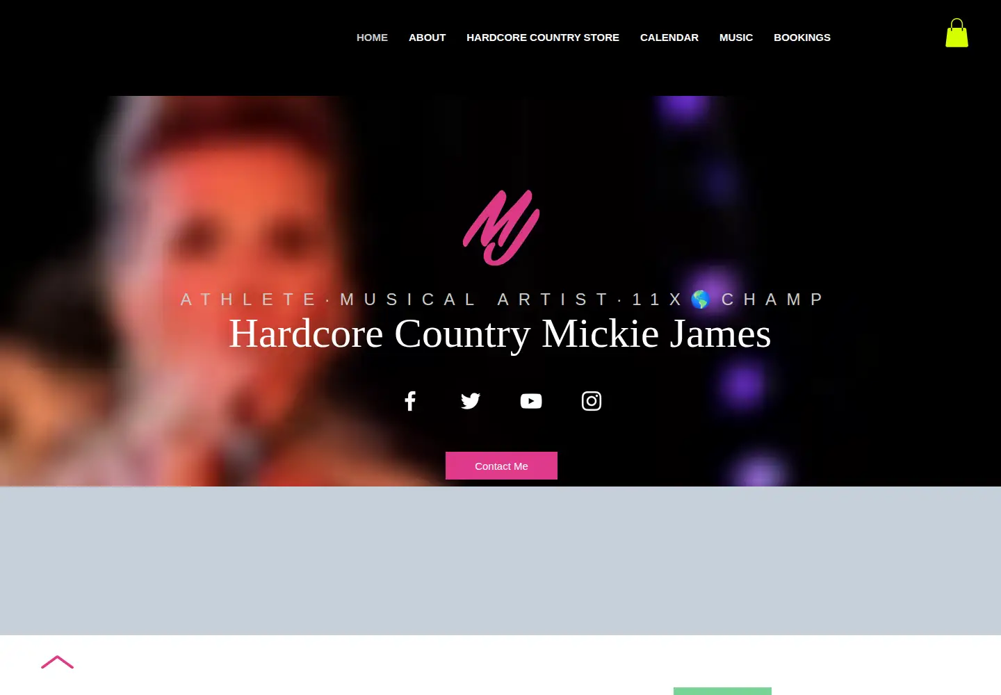 Screenshot of mickiejames.com