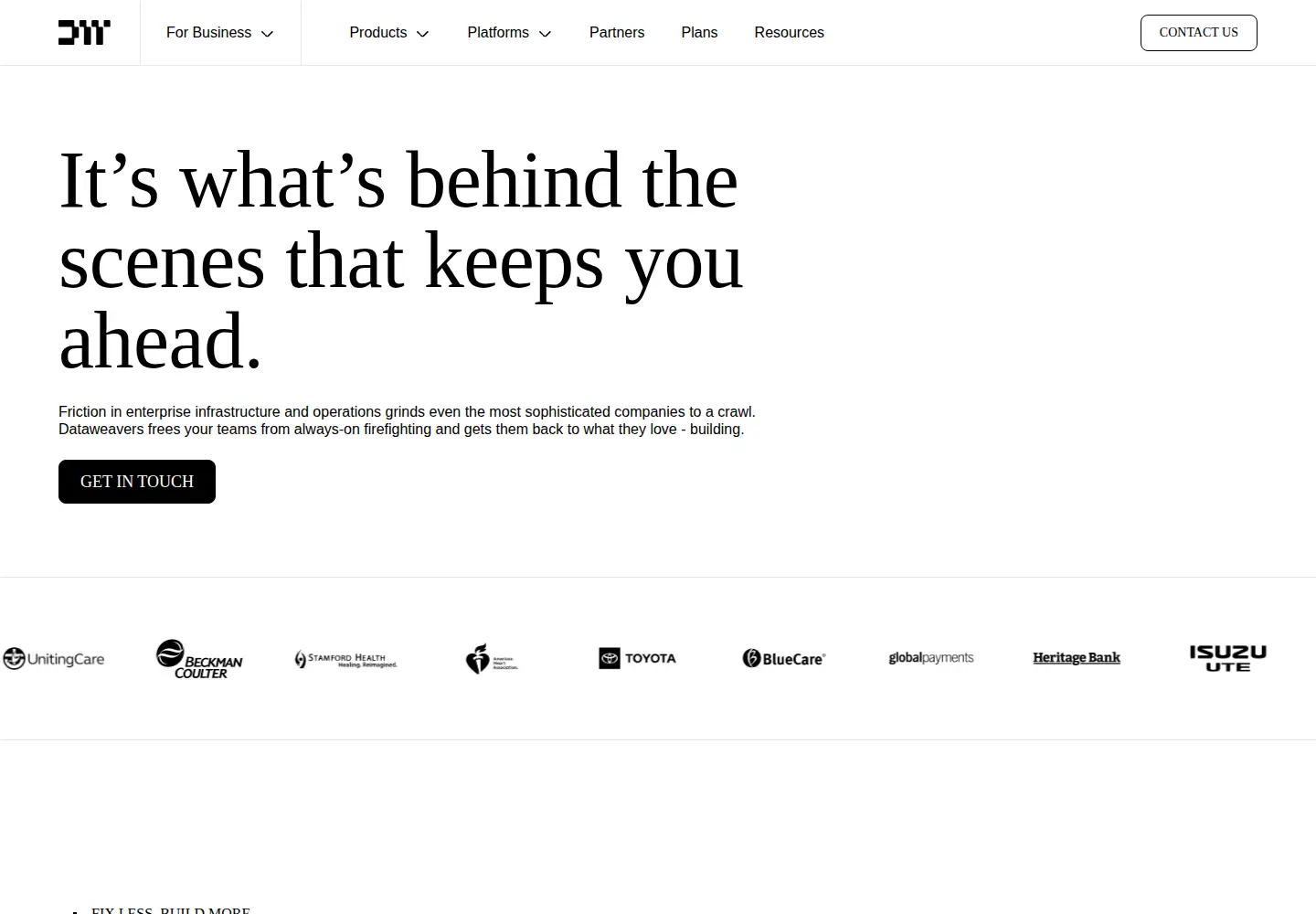 Captured homepage of dataweavers.io in the current scan