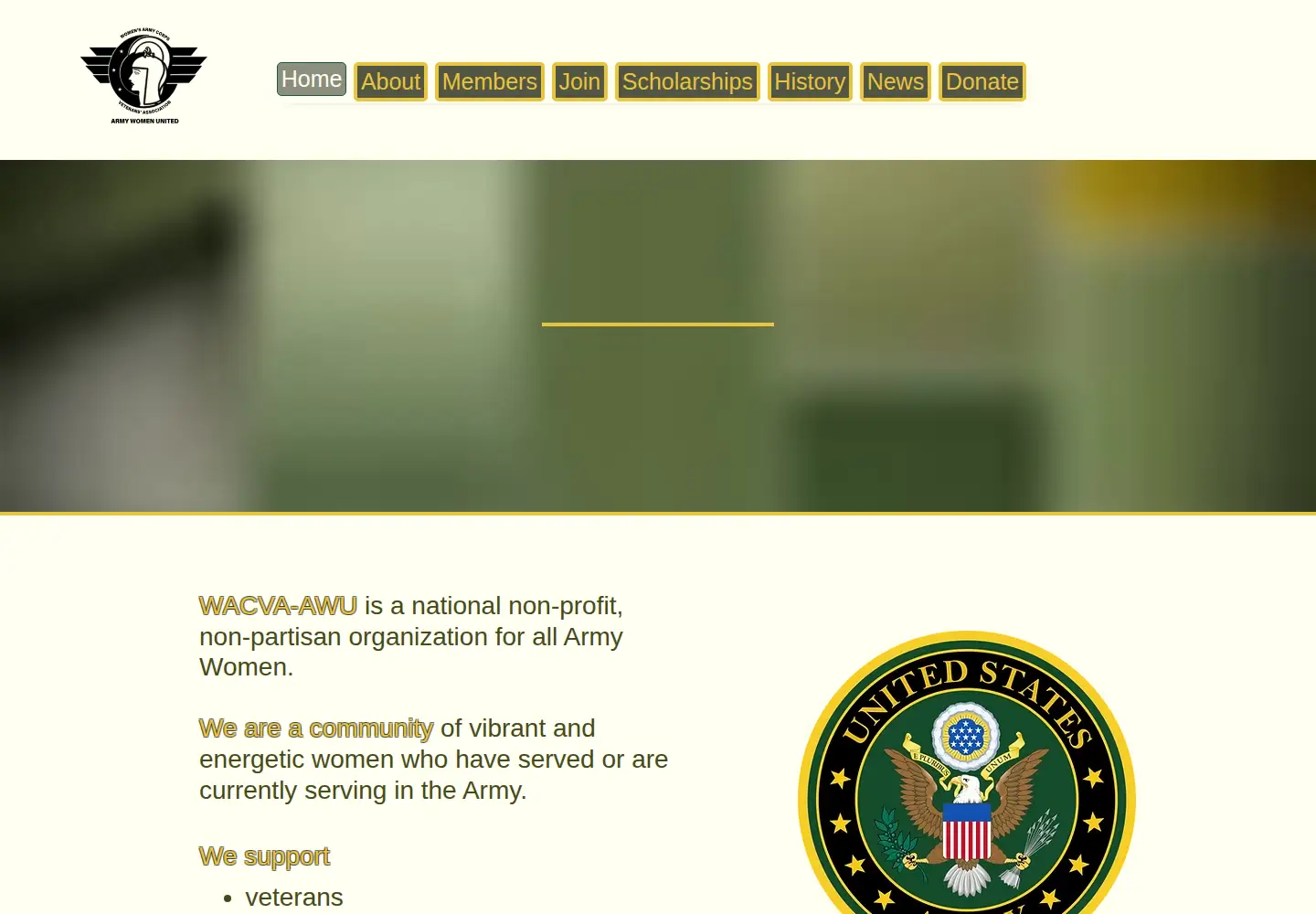 Screenshot of armywomen.org