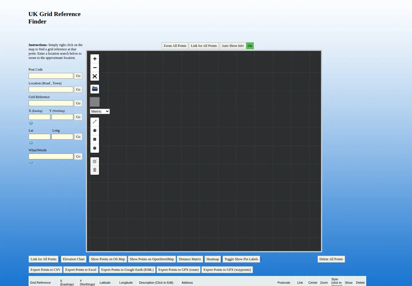 Screenshot of gridreferencefinder.com