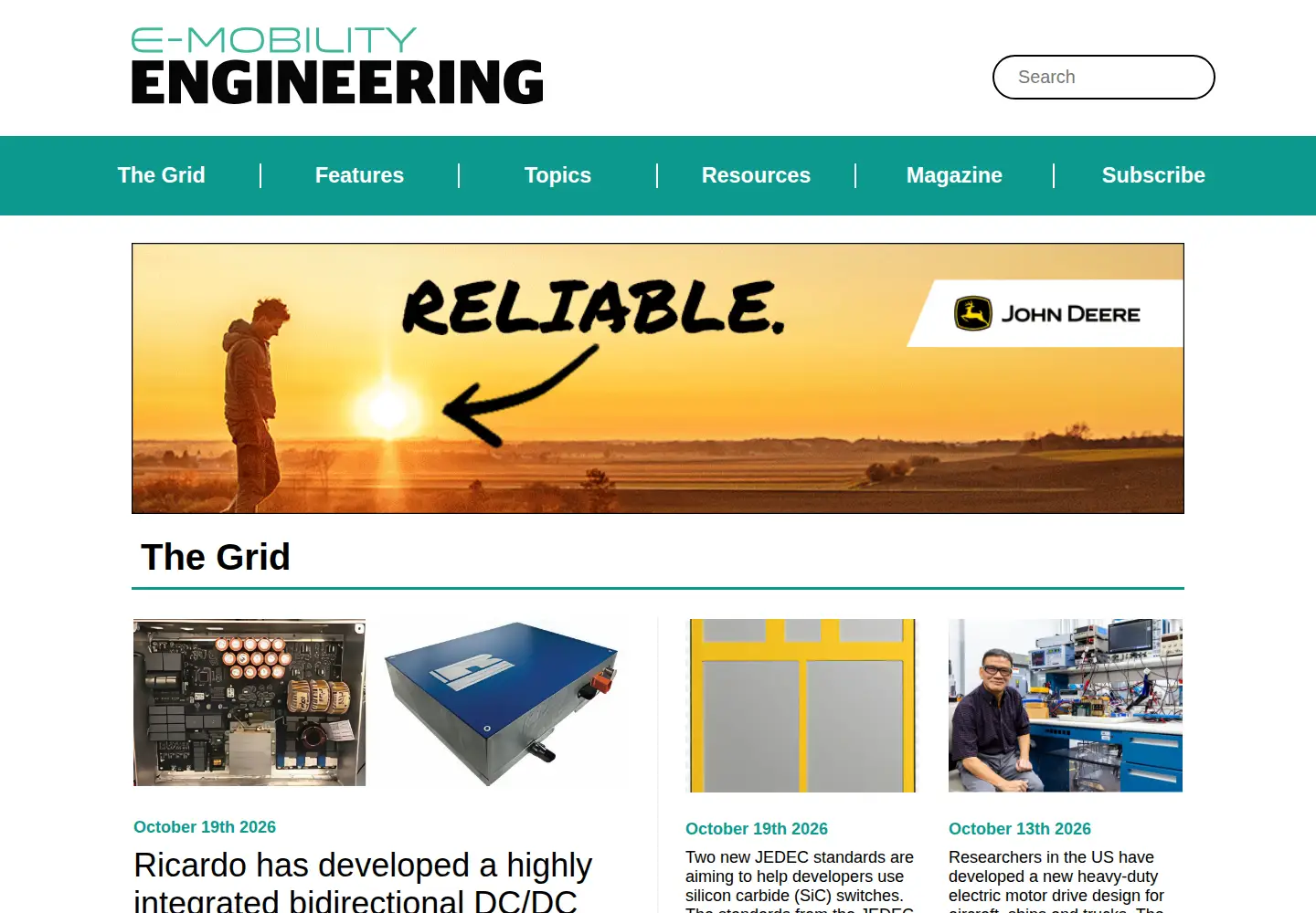Captured homepage of emobility-engineering.com in the current scan