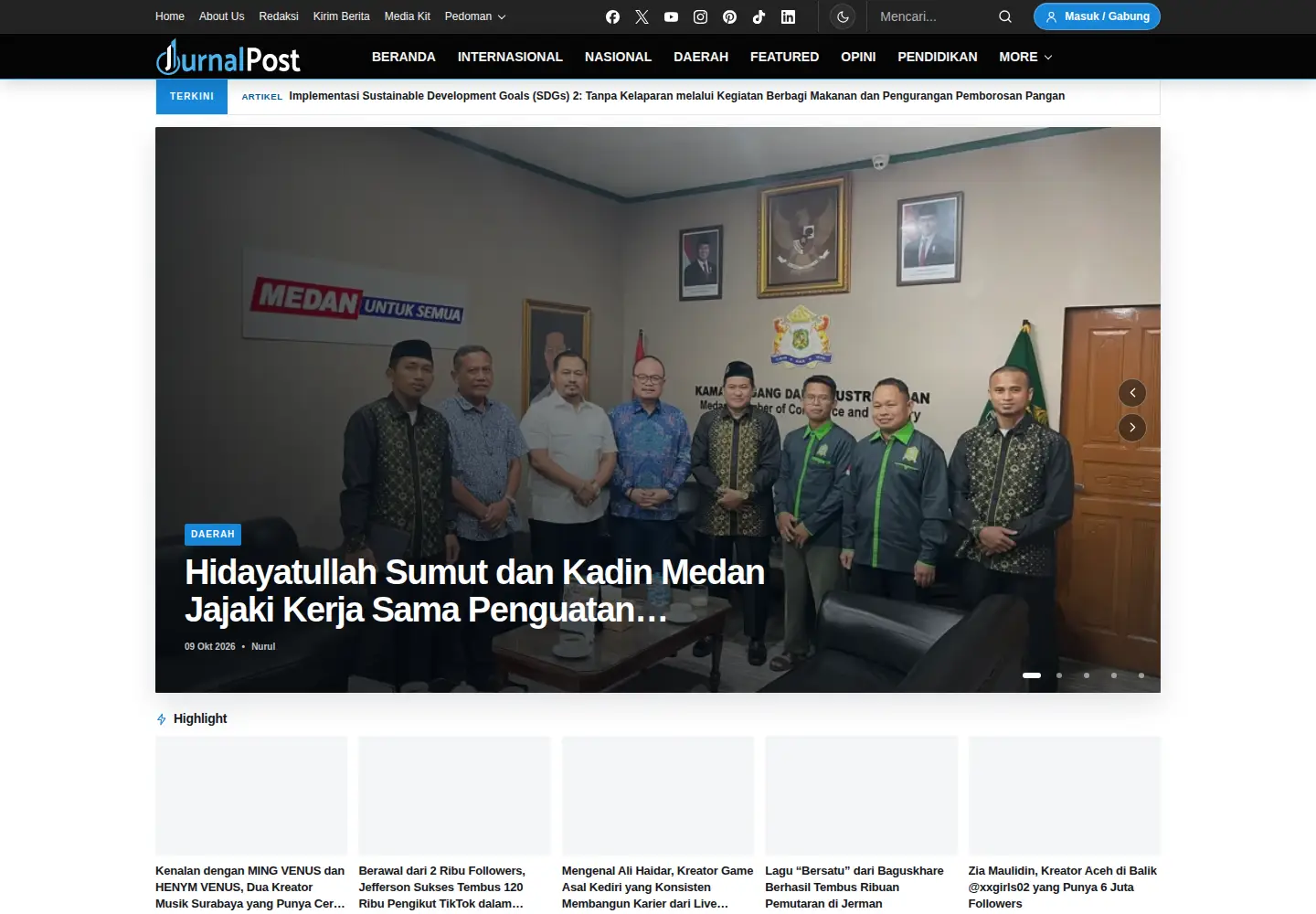 Captured homepage of jurnalpost.com in the current scan