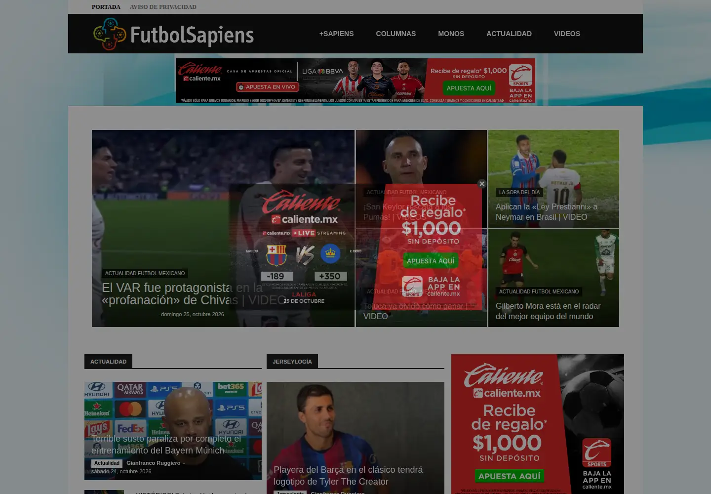 Screenshot of futbolsapiens.com