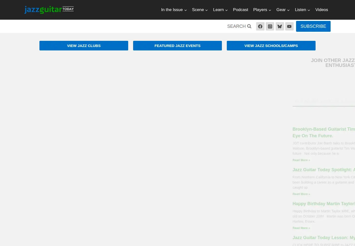 Screenshot of jazzguitartoday.com