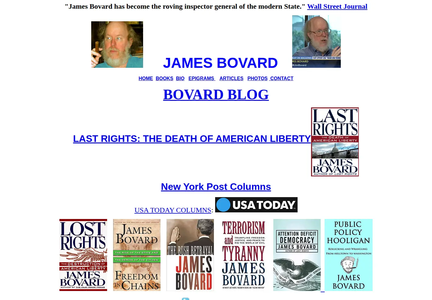 Screenshot of jimbovard.com