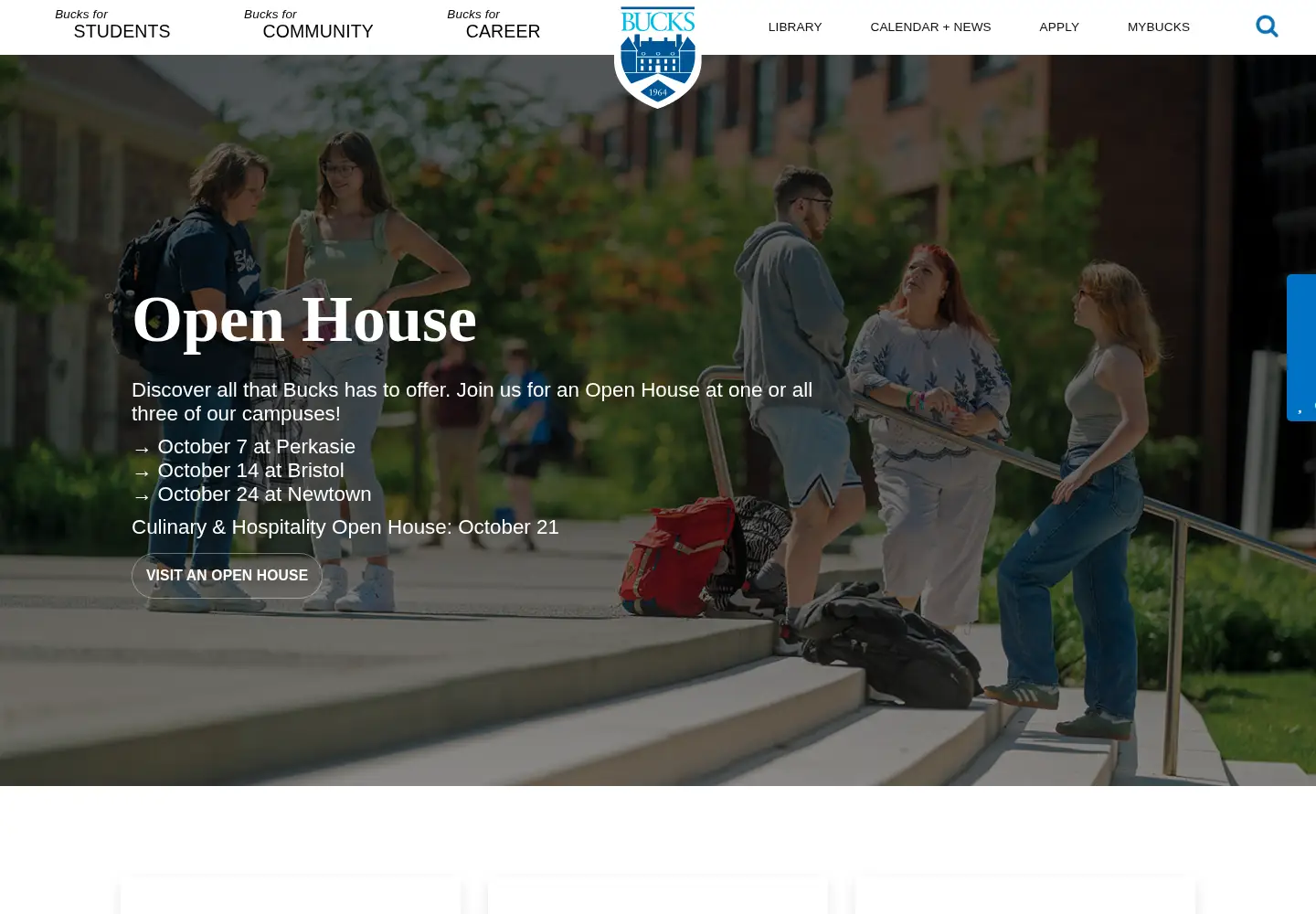 Screenshot of bucks.edu