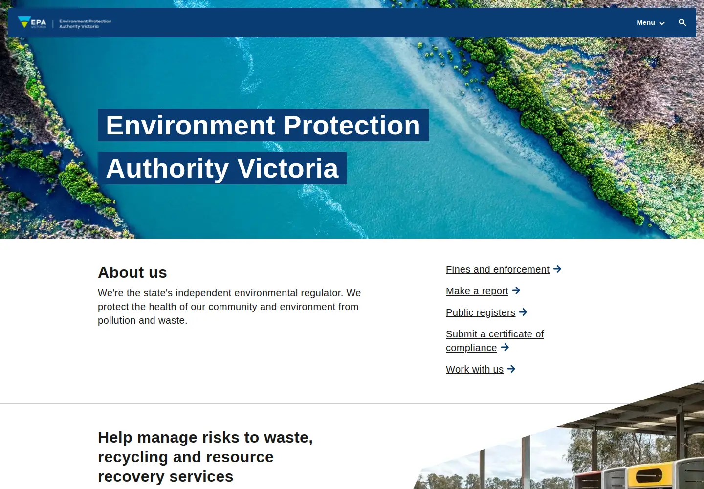 Screenshot of epa.vic.gov.au