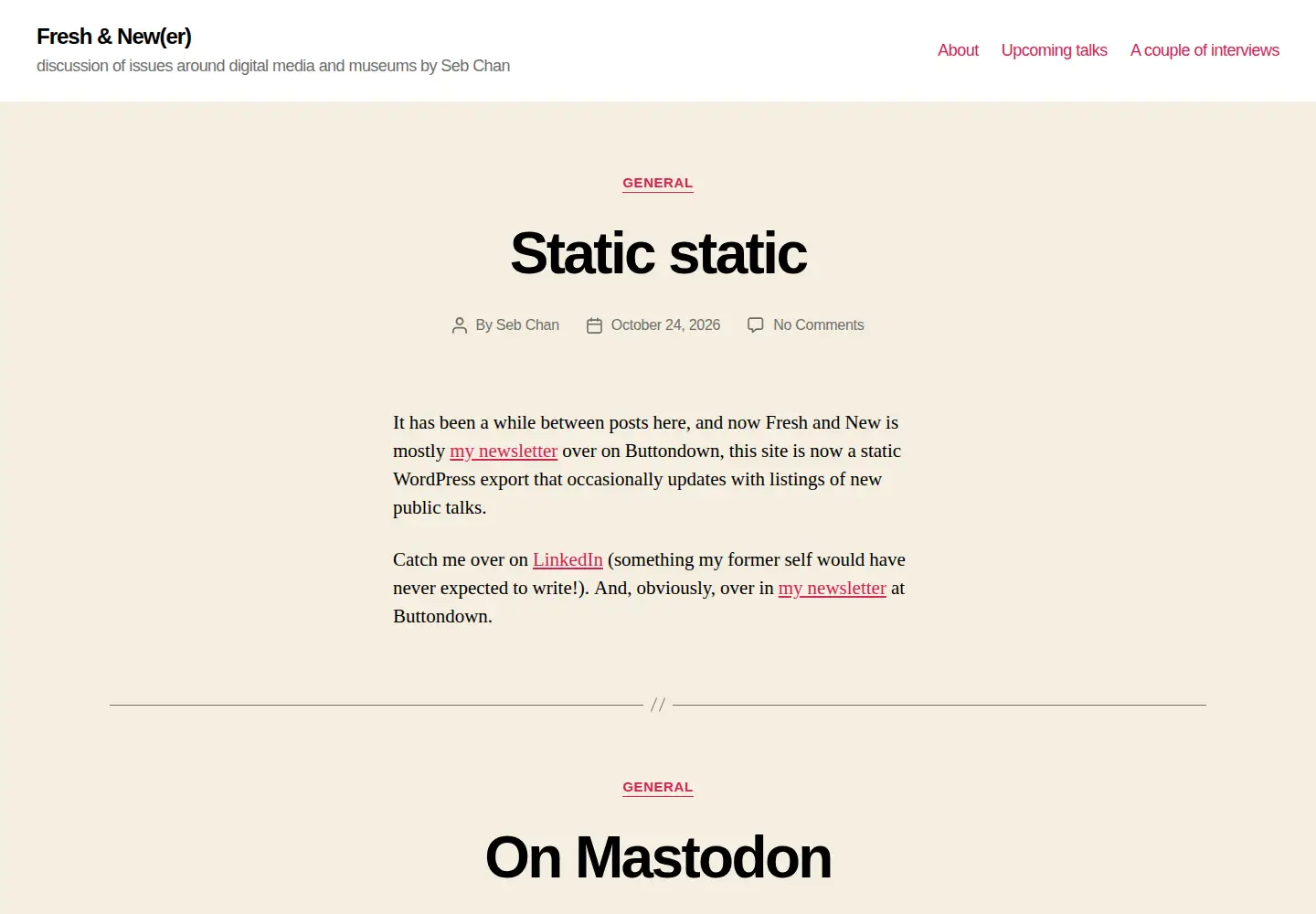 Screenshot of freshandnew.org