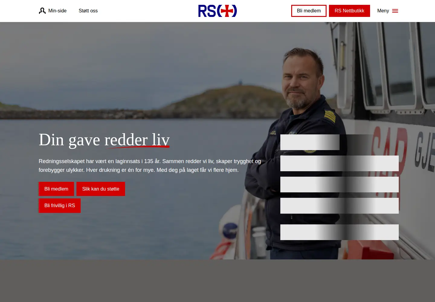 Captured homepage of rs.no in the current scan