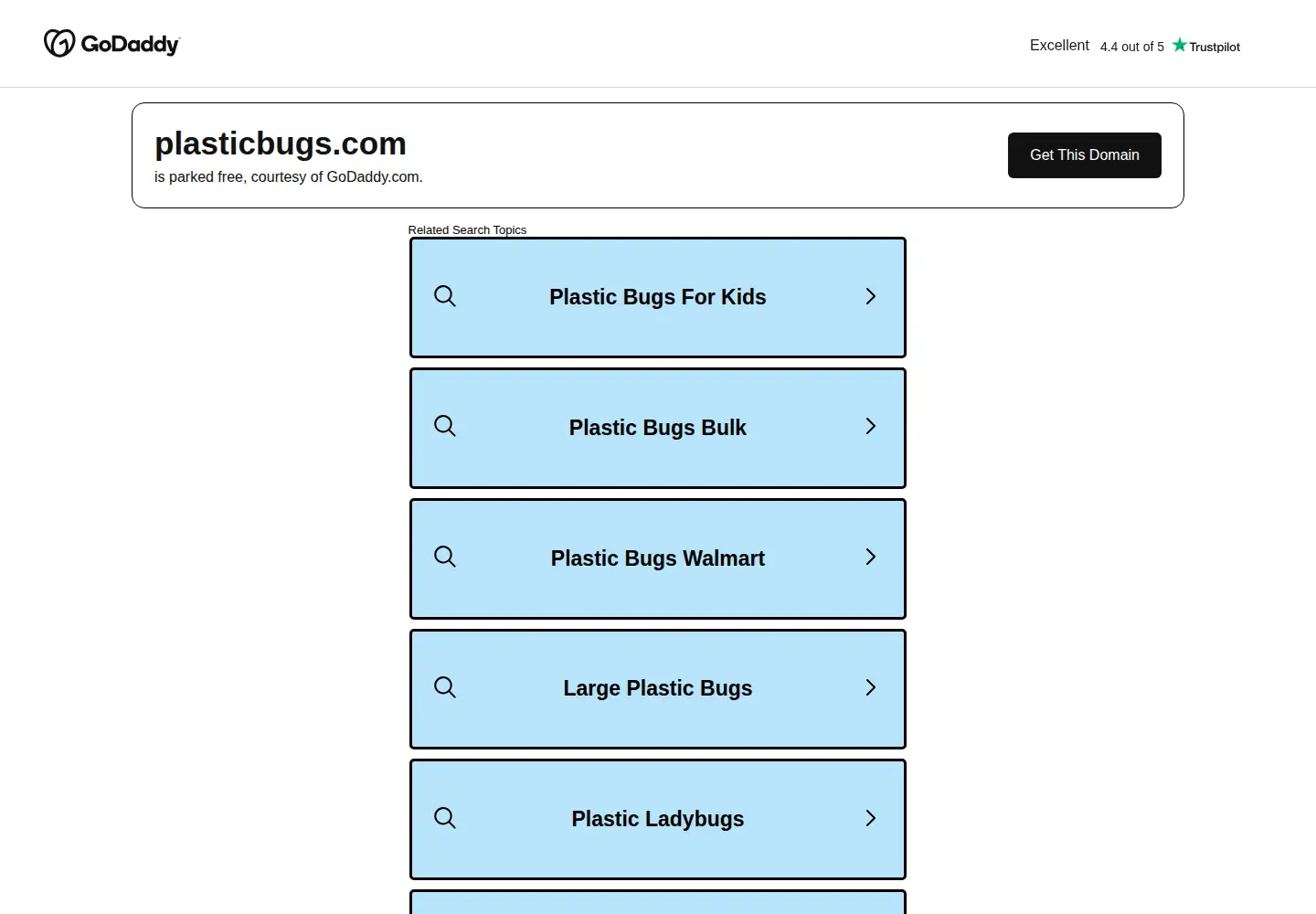 Screenshot of plasticbugs.com