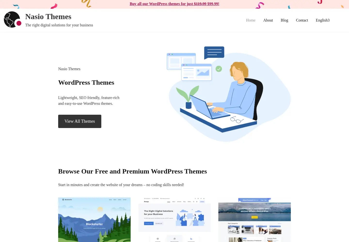 Screenshot of nasiothemes.com