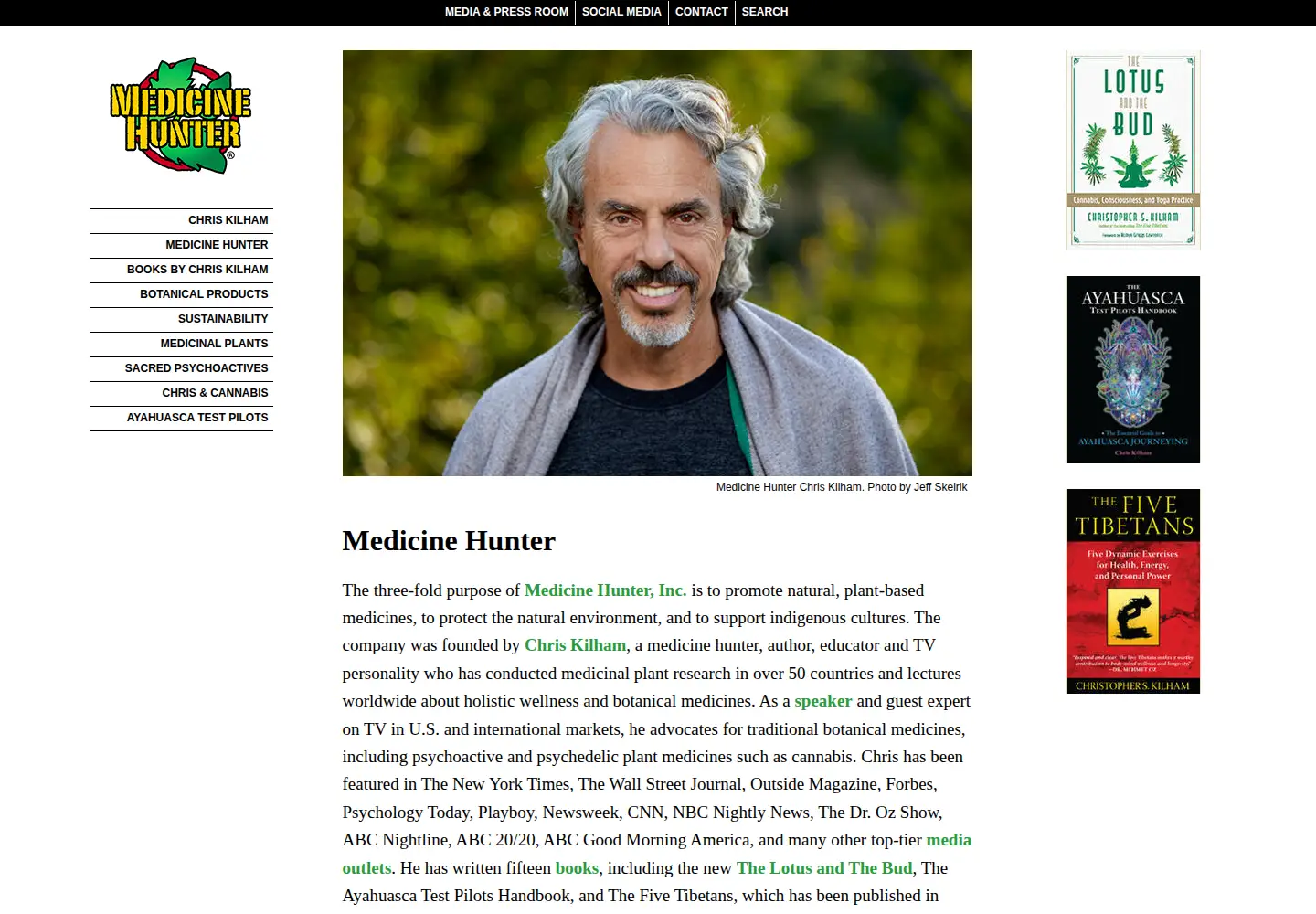 Captured homepage of medicinehunter.com in the current scan