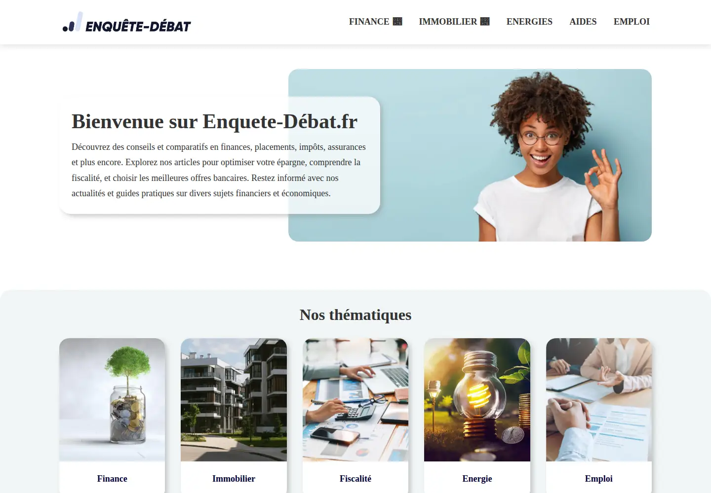 Captured homepage of enquete-debat.fr in the current scan