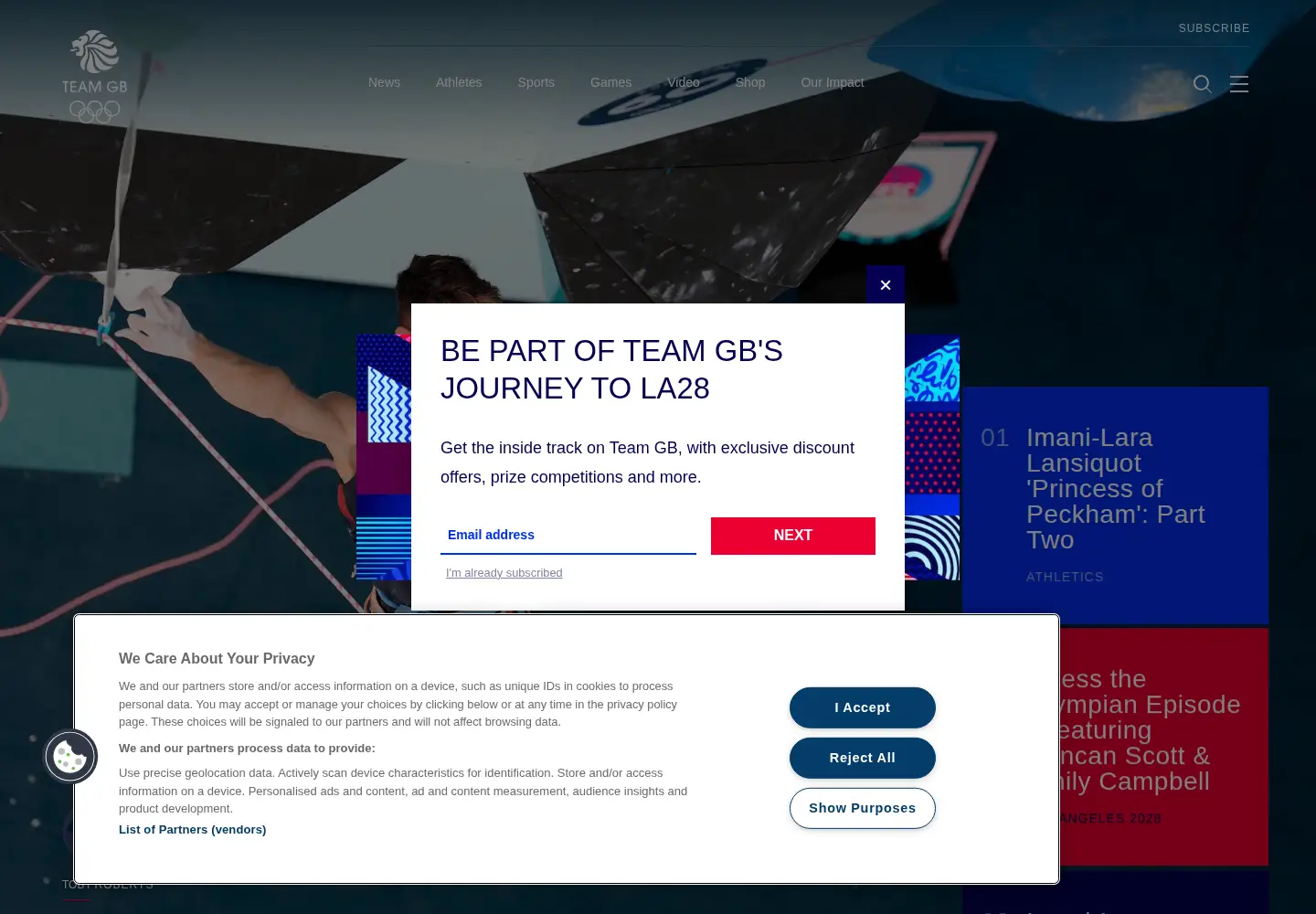 Captured homepage of olympics.org.uk in the current scan