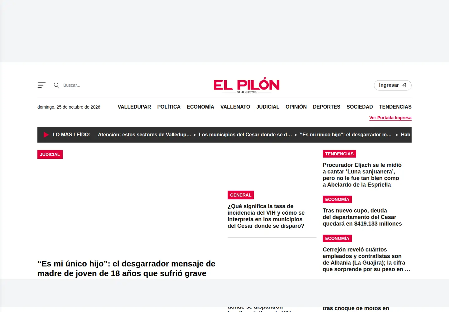 Captured homepage of elpilon.com.co in the current scan