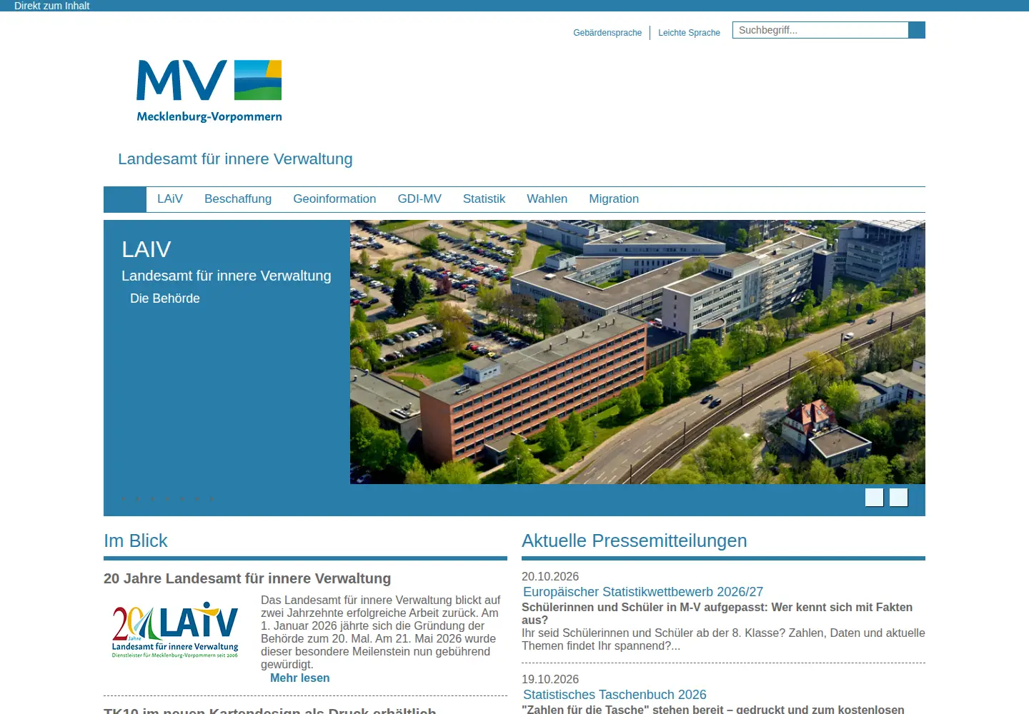 Screenshot of laiv-mv.de