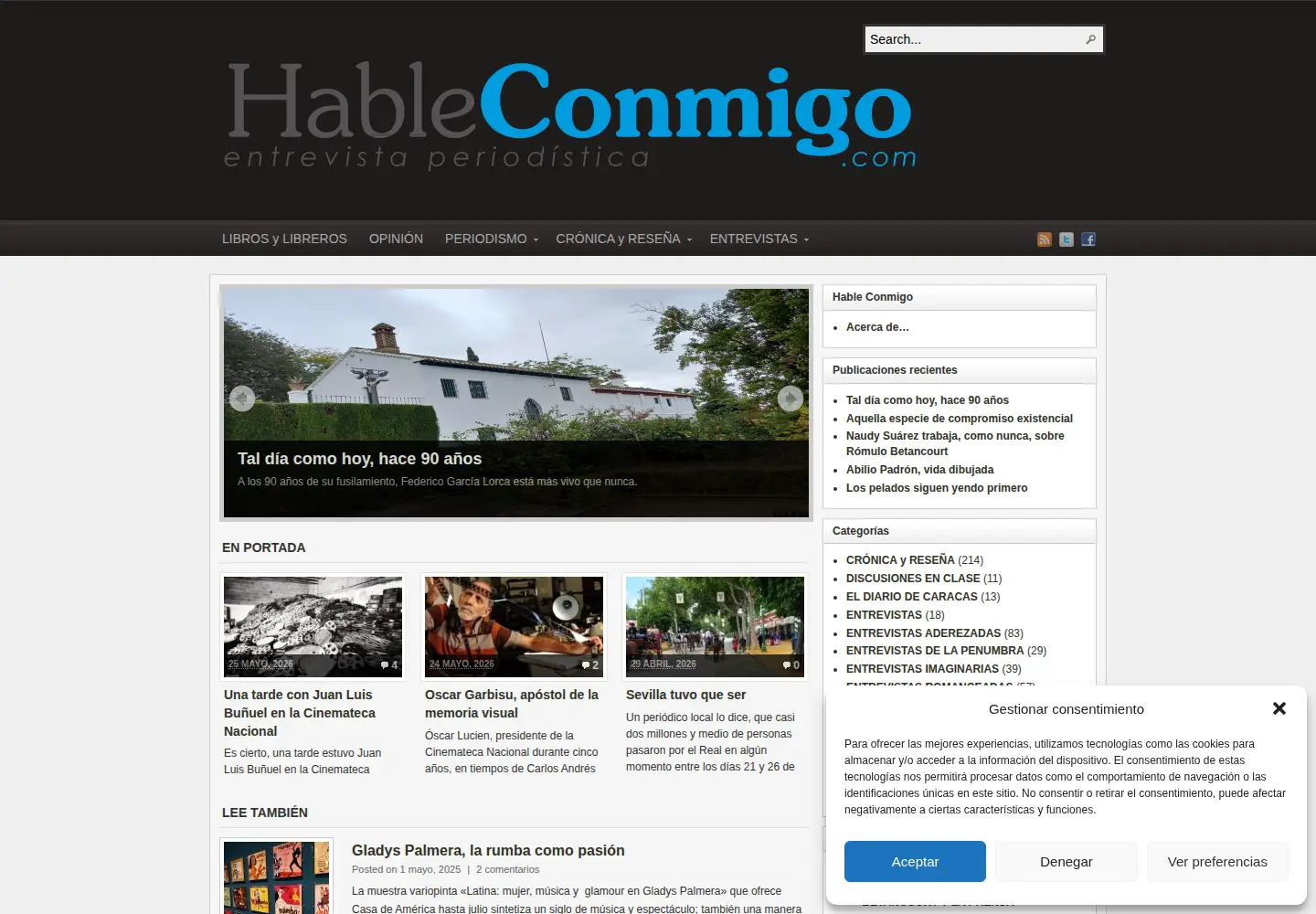 Captured homepage of hableconmigo.com in the current scan