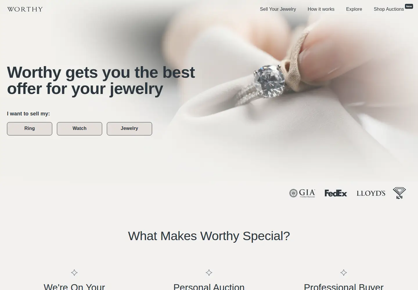 Screenshot of worthy.com