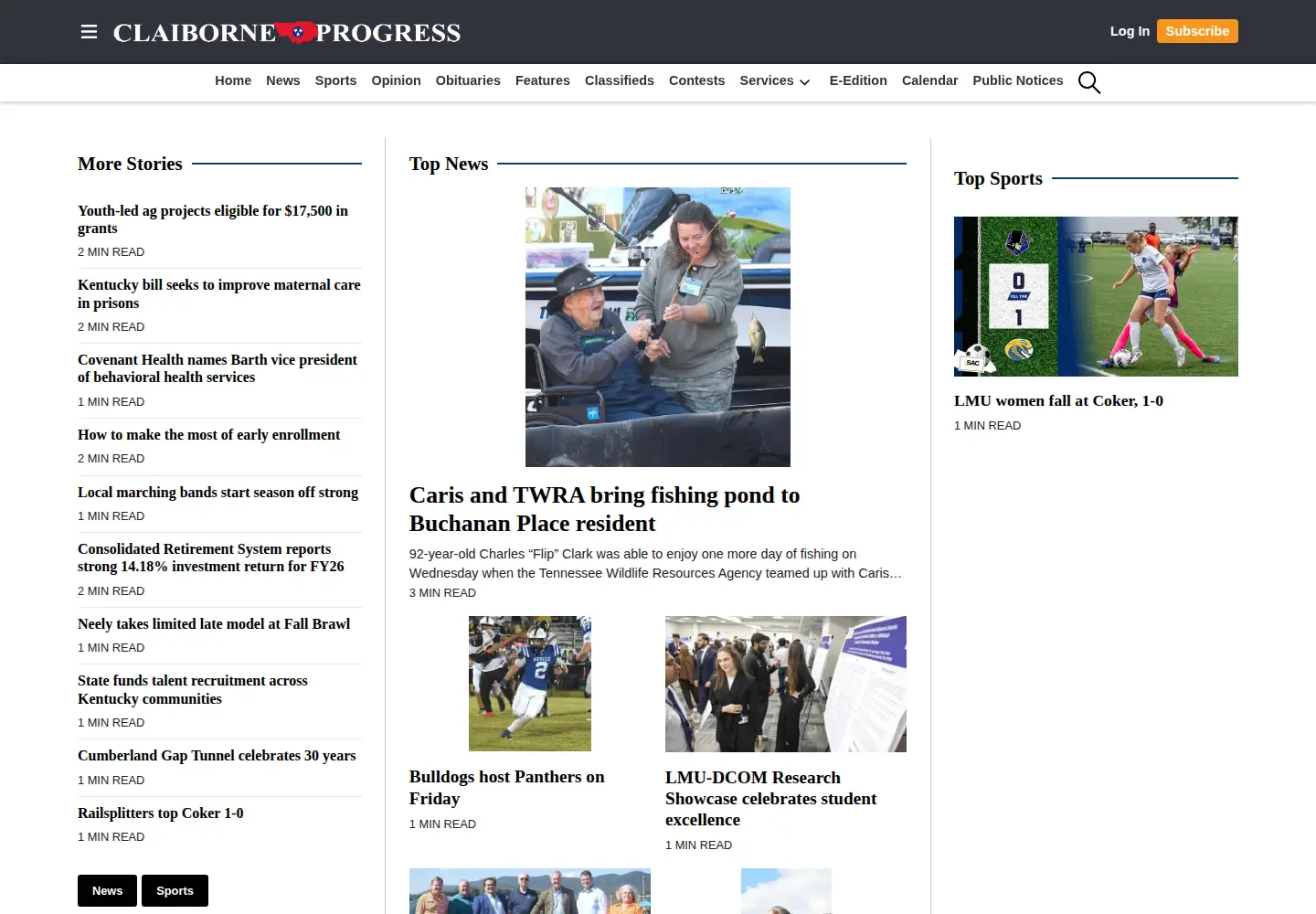 Screenshot of claiborneprogress.net