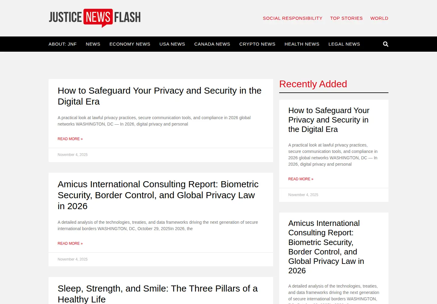 Screenshot of justicenewsflash.com