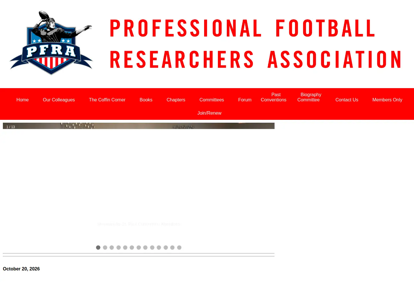 Screenshot of profootballresearchers.com