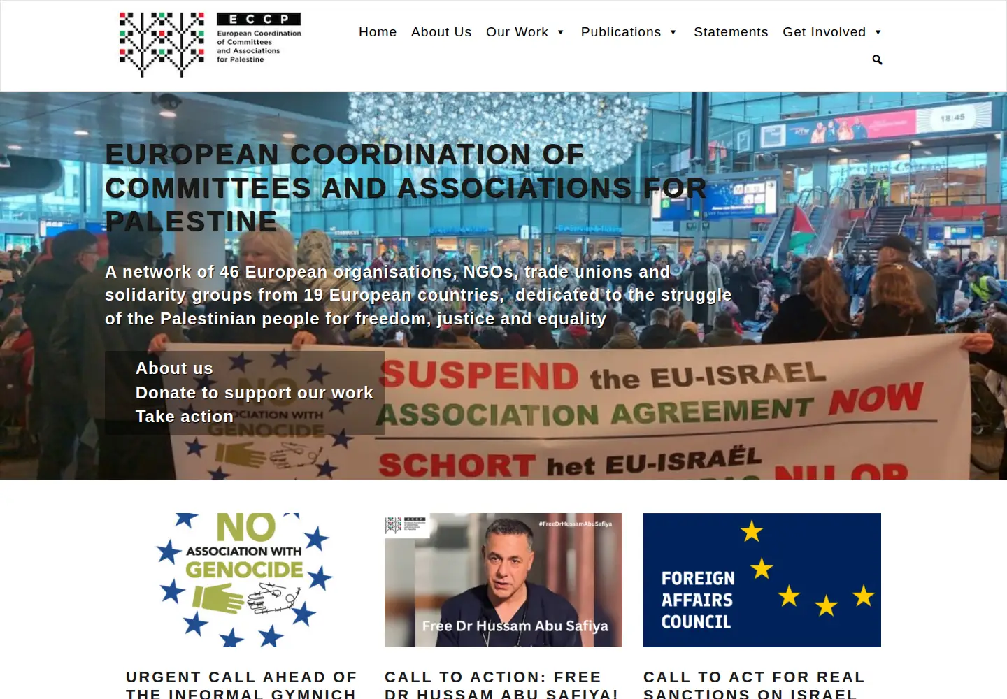Screenshot of eccpalestine.org