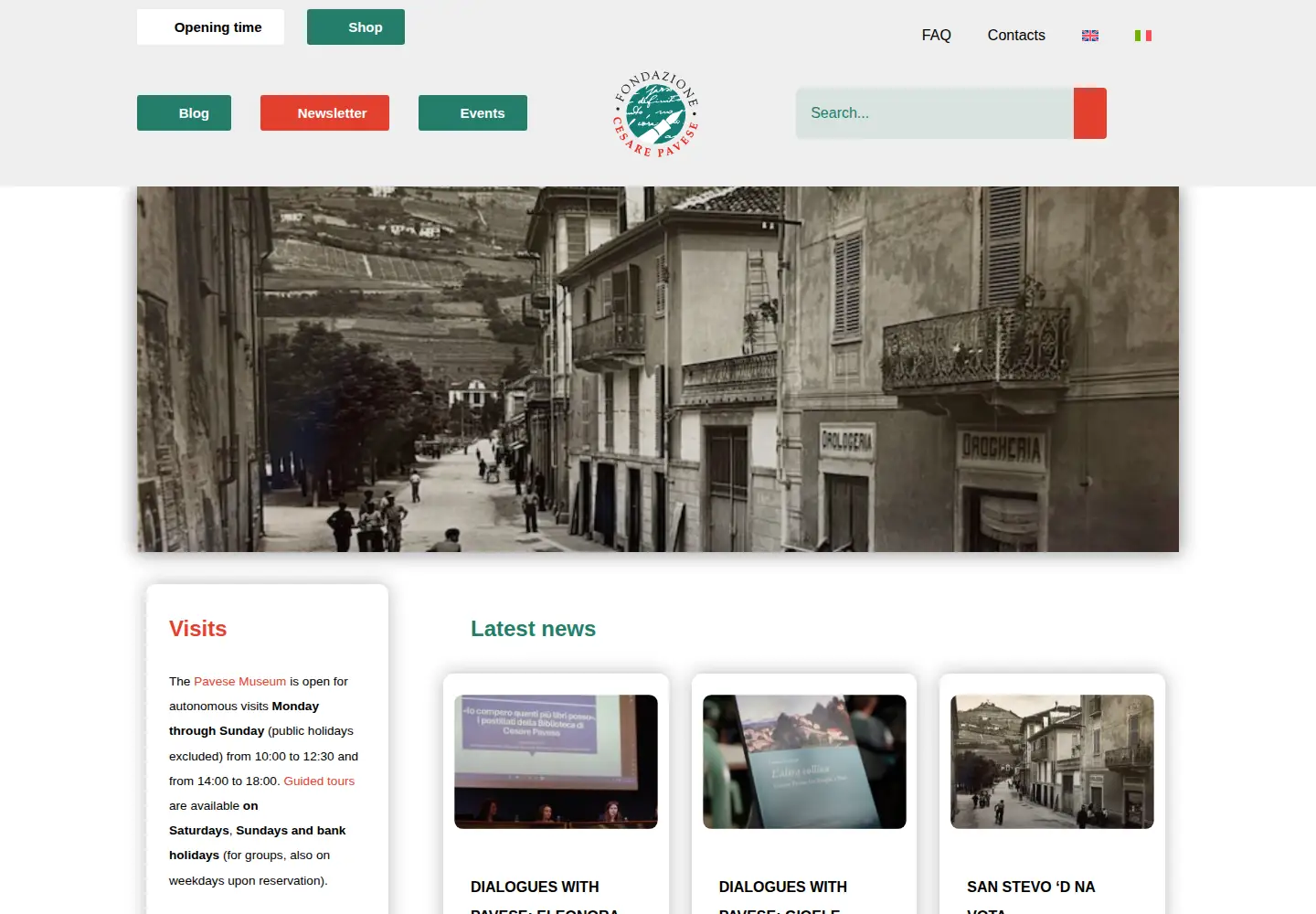 Captured homepage of fondazionecesarepavese.it in the current scan