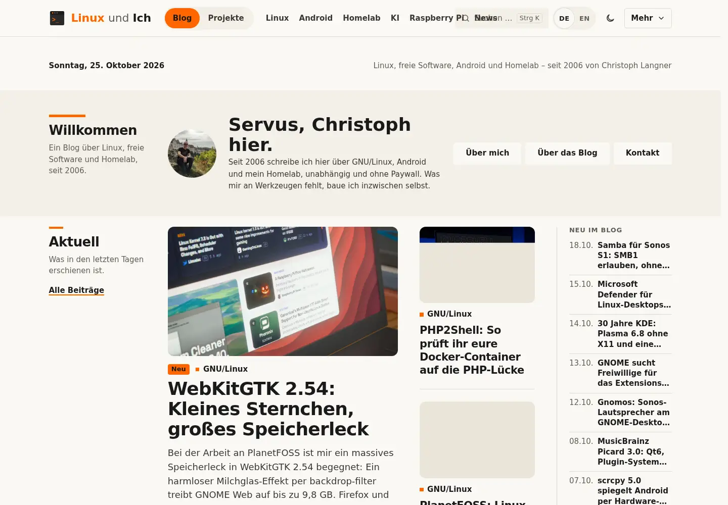 Screenshot of linuxundich.de