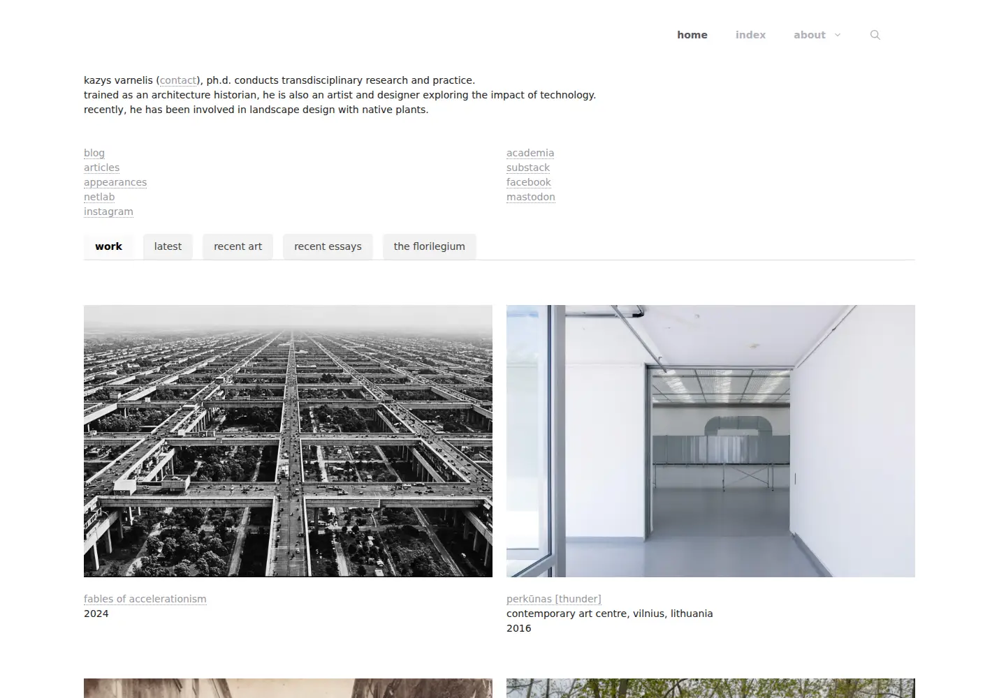 Captured homepage of varnelis.net in the current scan