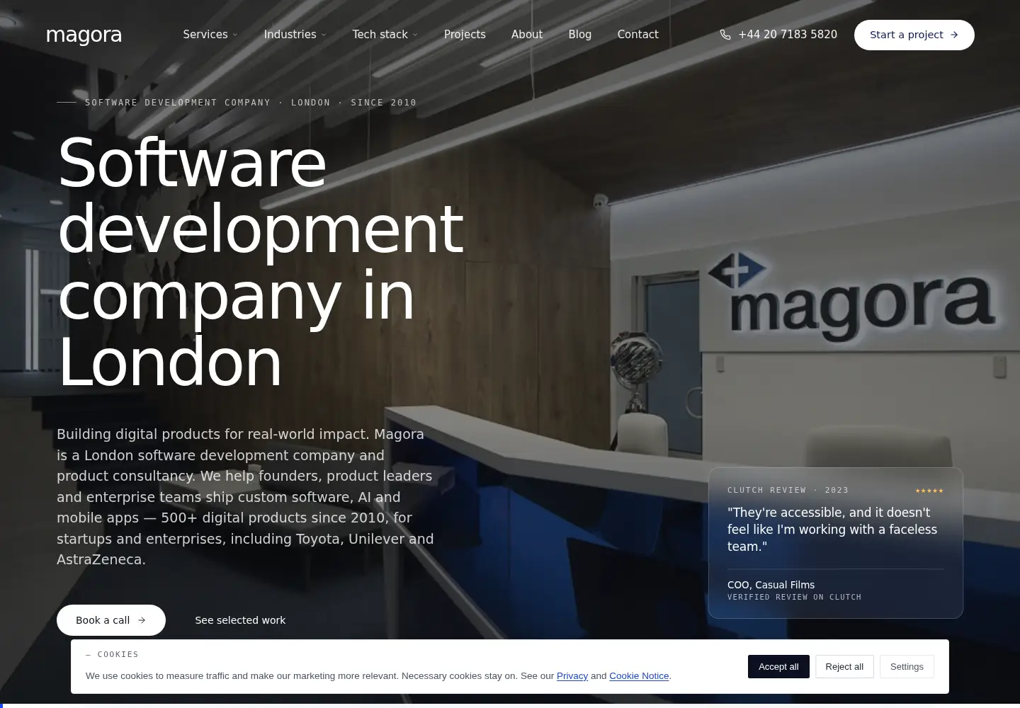 Captured homepage of magora-systems.com in the current scan