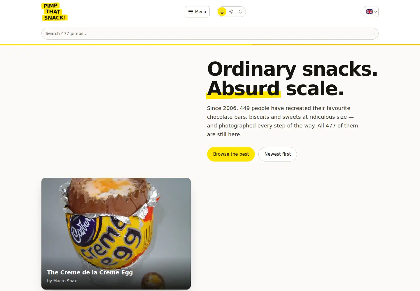 Screenshot of pimpthatsnack.com