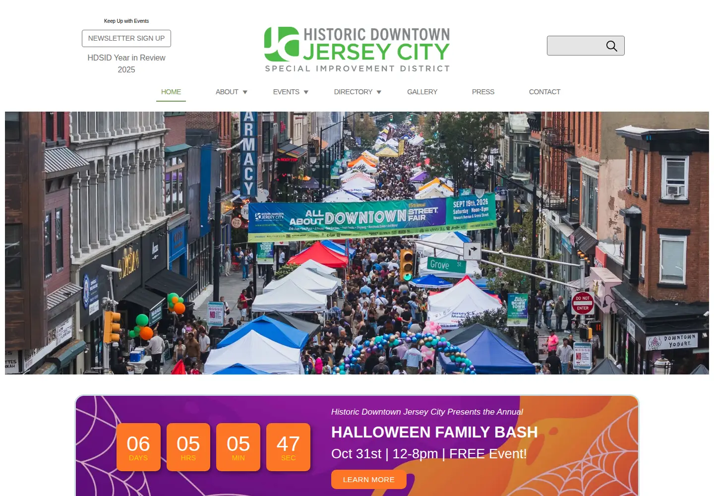 Screenshot of jcdowntown.org