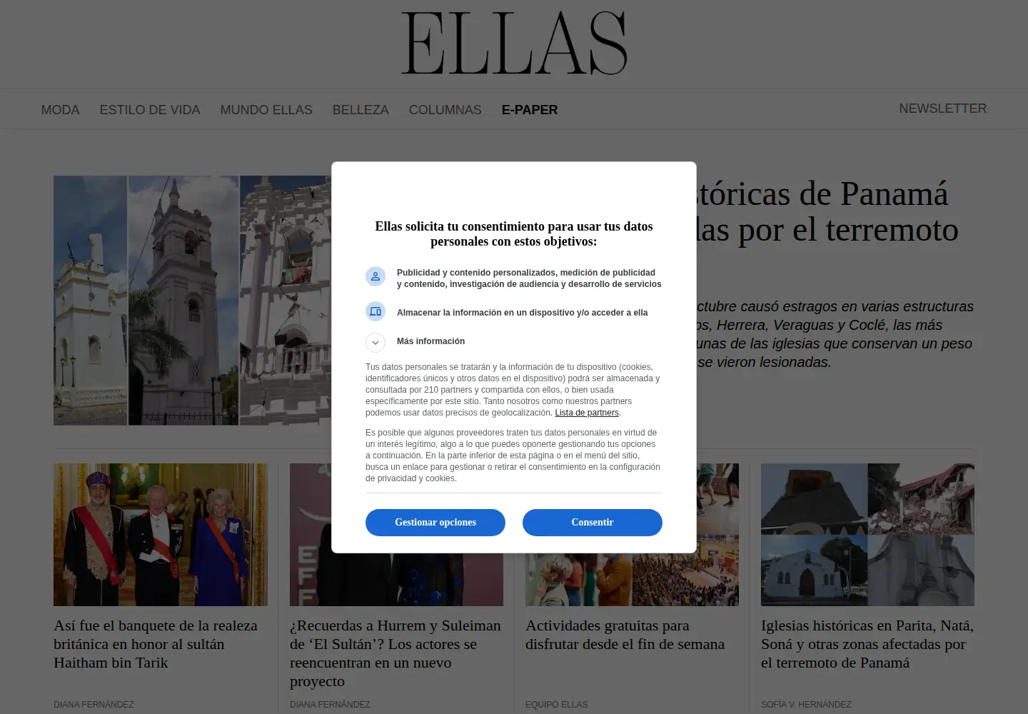 Captured homepage of ellas.pa in the current scan