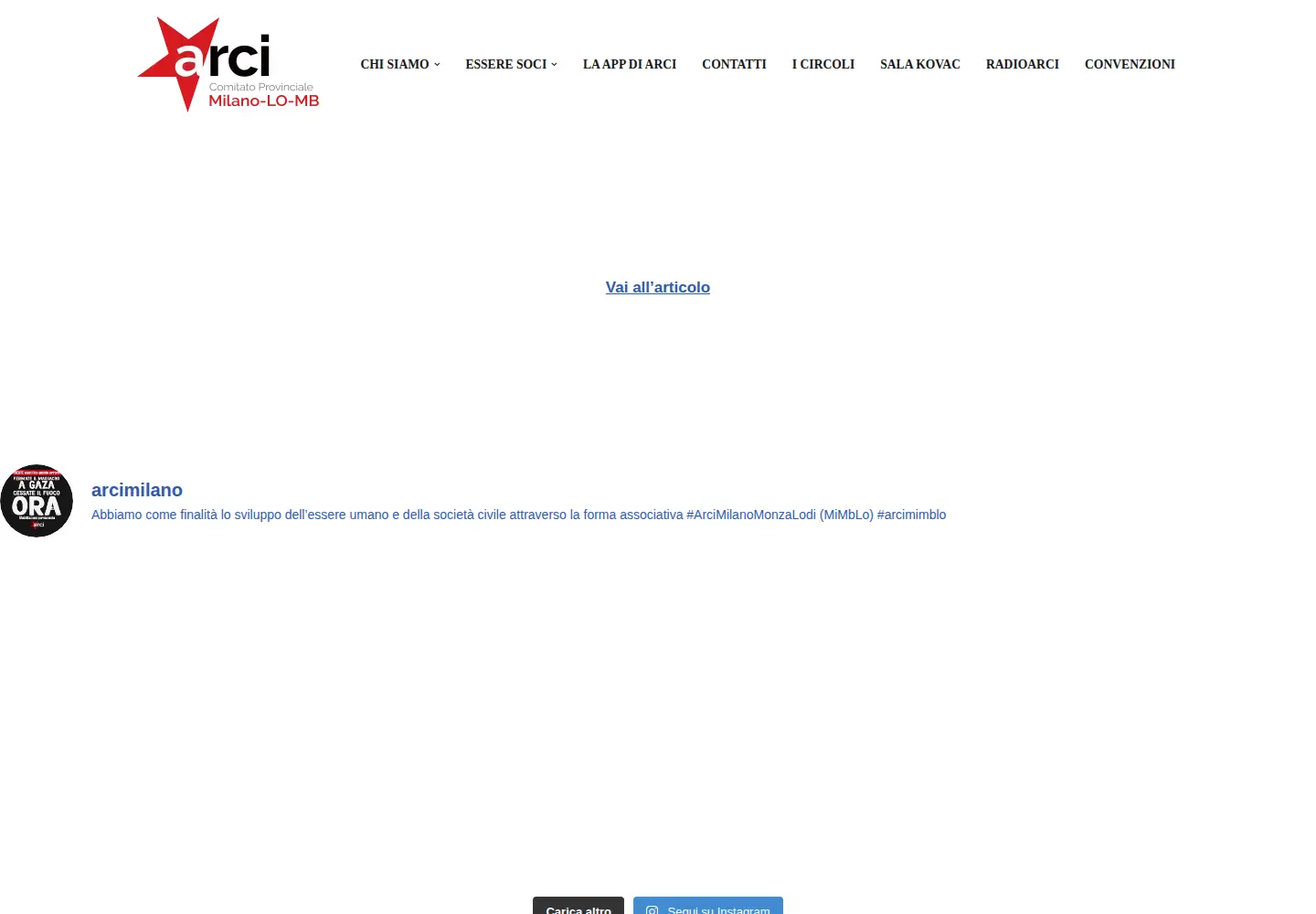 Screenshot of arcimilano.it