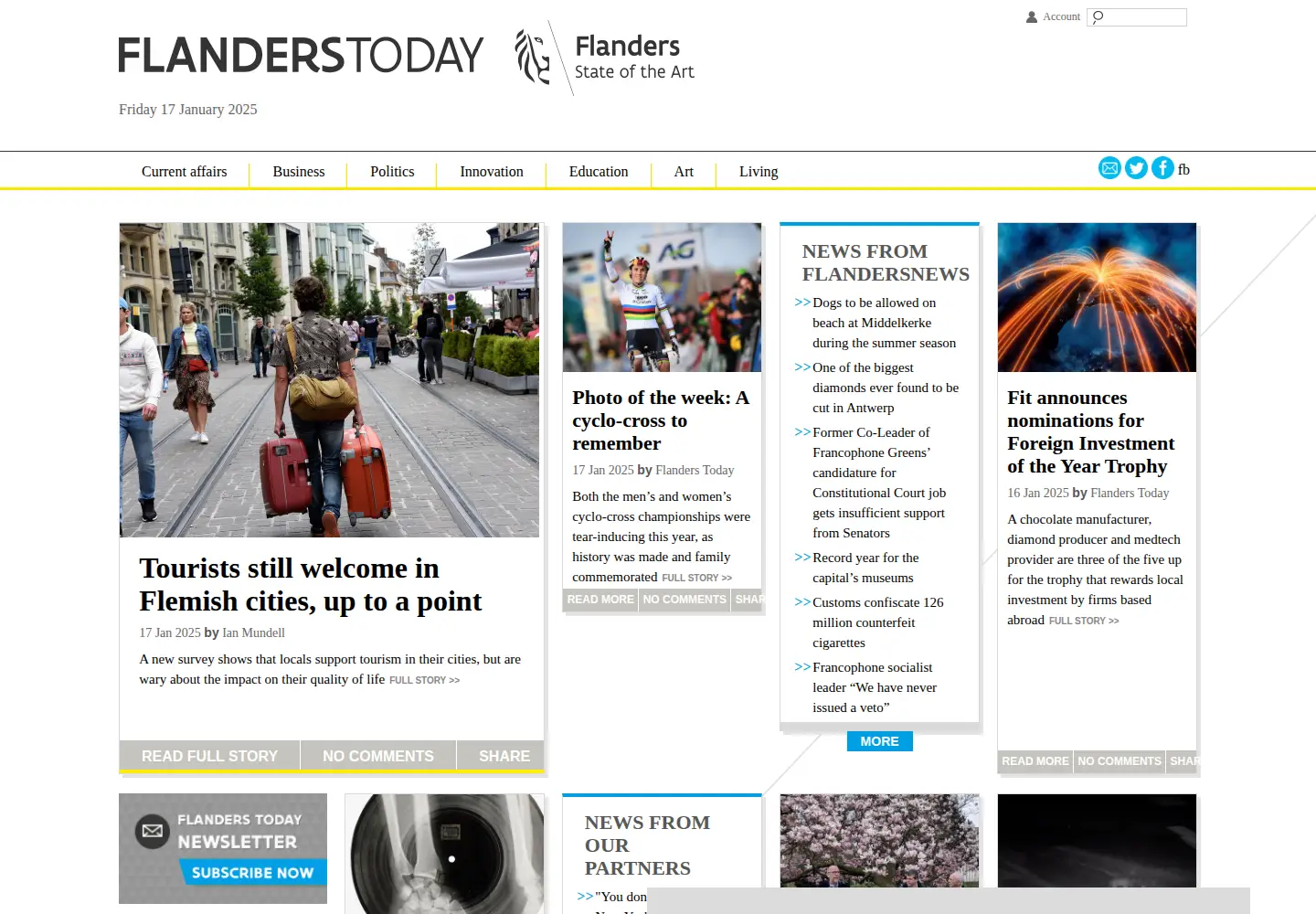 Screenshot of flanderstoday.eu