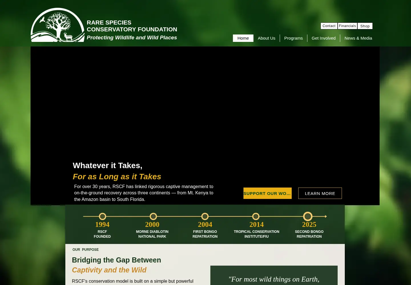 Screenshot of rarespecies.org