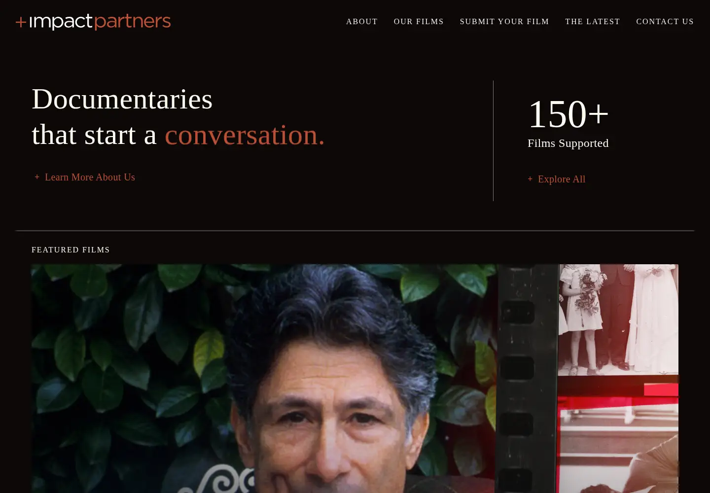 Captured homepage of impactpartnersfilm.com in the current scan