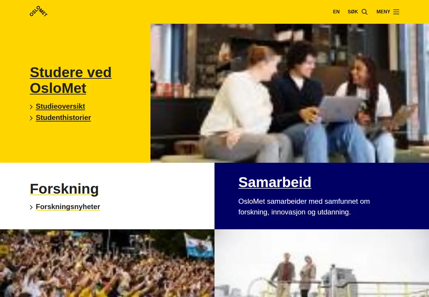 Screenshot of oslomet.no
