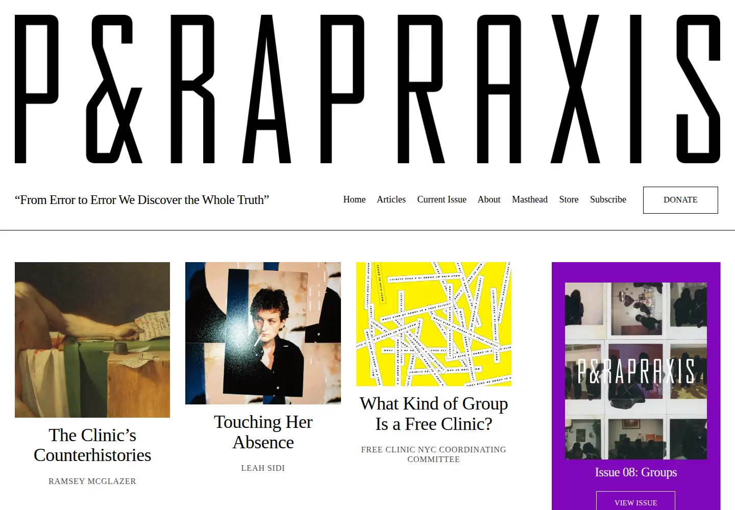 Screenshot of parapraxismagazine.com