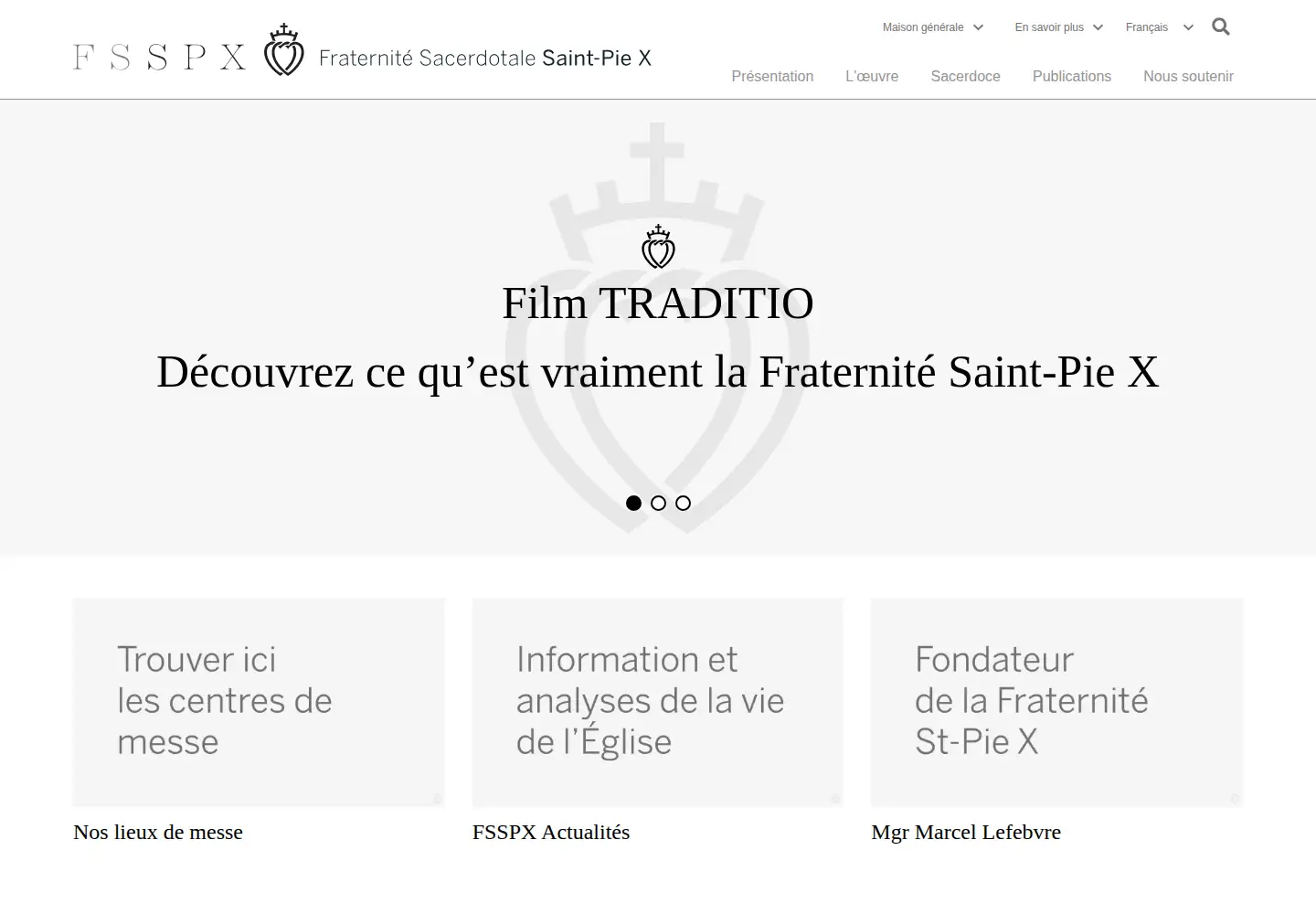 Screenshot of fsspx.org
