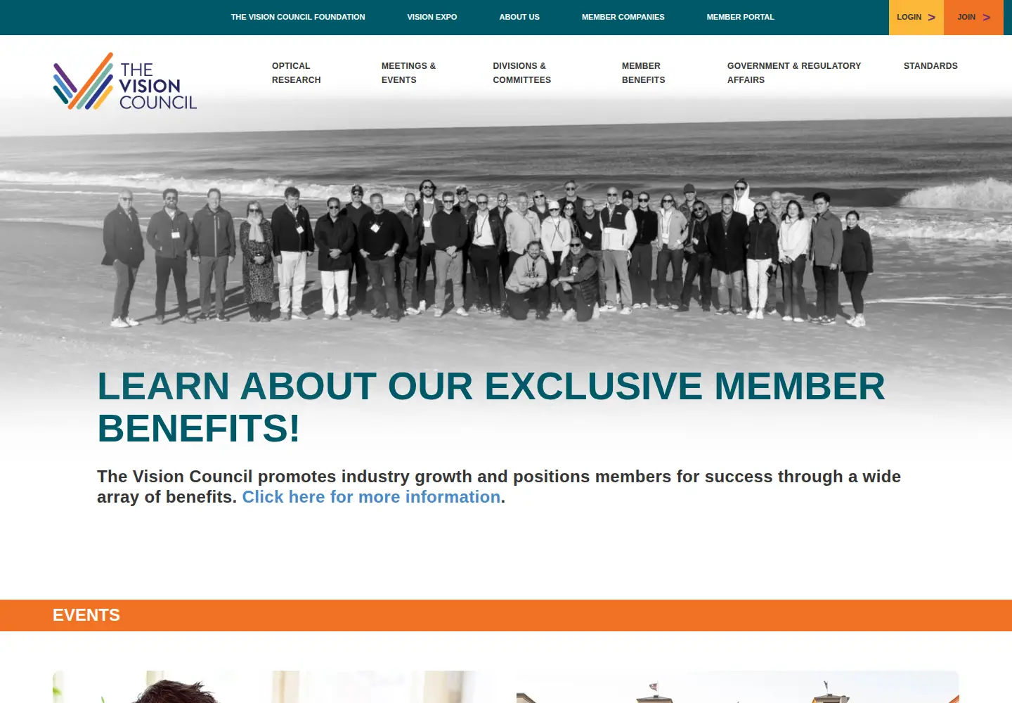 Captured homepage of thevisioncouncil.org in the current scan